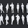 Modern characters office characters white model three-dimensional multiplayer 3d model