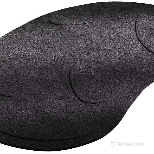 Unique Shaped Stylish Rug with Curved Design and Soft Texture for Home Interior Decor 3d model 