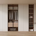 Modern White Wardrobe Interior Design With Sliding Doors Clothing Racks And Storage Drawers