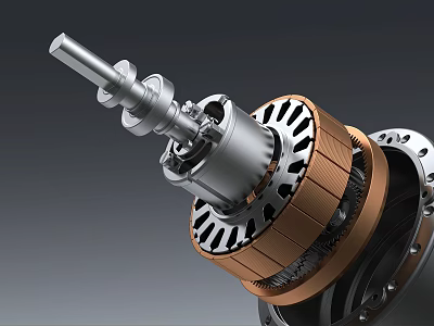 Engine Internal Structure With Rotor Copper Coils And Metal Components 3d model Engine Internal Structure With Rotor Copper Coils And Metal Components 3d model