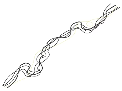 Industrial Equipment Flexible Coiled Cables Black Yellow Structure Design Illustration 3d model