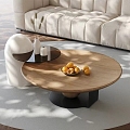 Coffee Table Light Luxury Hong Kong-style Metal Slavery Side Table Indoor Soft Combination Monomer 3d model