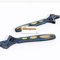 Adjustable Hardware Wrenches With Black Handles And Gold Dots Design