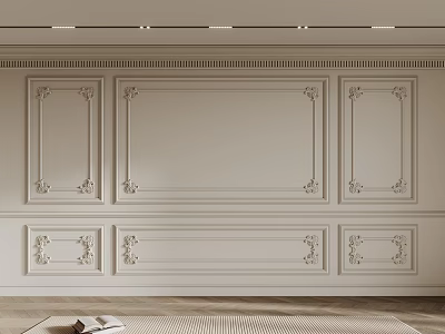 Beautiful Gypsum Cornice Wall Design With Decorative Panels And Classic Interior Style 3d model