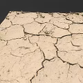 Dry Cracked Earth Surface With Visible Deep Cracks And Small Green Plants