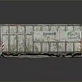 Industrial Metal Trash Dumpster Filled With Mixed Waste And Eco Labels
