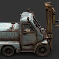 Rusty Old Forklift As Industrial Functional Vehicle