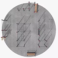 Outdoor Public Fitness Area With Climbing Frames Parallel Bars And Wooden Benches