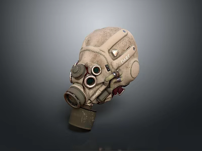 Military Gas Mask As Tactical Weapon Accessory With Filter Canister And Lens 3d model