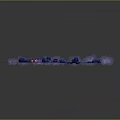 3D Game and Movie Characters in Vibrant Scene With Blue Pink Figures and Smoke Elements