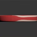 Red Spiral Lollipop With Yellow And Green Striped Stick On Gray Background