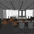 Modern Public Office Space Interior Design With Open Layout Desks Chairs And Windows