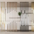 Light Luxury Metal Partition Screen Simple Iron Screen Partition Metal Grille 3d model