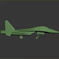 Shiny Green Fighter Jet Model With Sleek Design And Reflective Surface 3d model