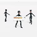 Catwoman Game Movie Character Action Figures In Black Costume With Cat Ears And Different Poses