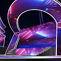 Professional Commercial Stage Equipment With Large LED Screens And Lighting System