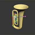 Golden Tuba Decorative Instrument For Home Living Decoration