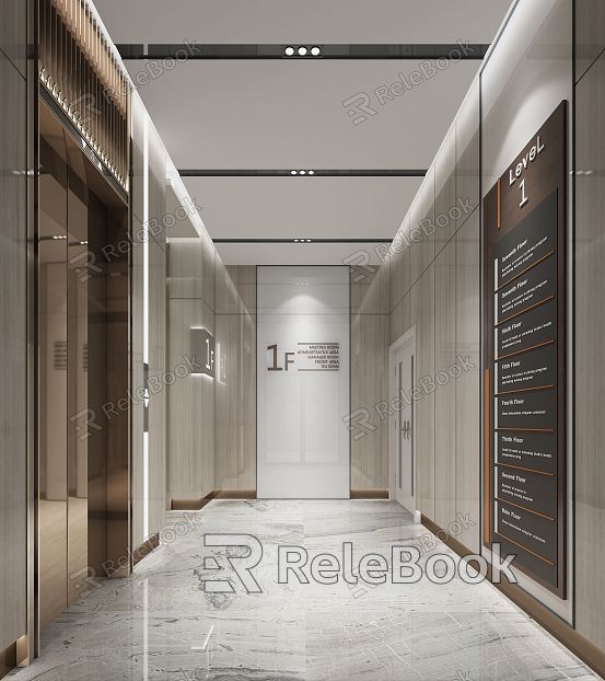 modern elevator hall model