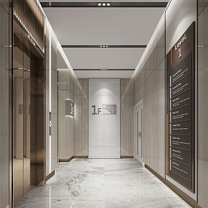 modern elevator hall 3d model