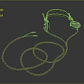 Elegant Red Headband Headphones With Black Ear Cups And Coiled Cable Design