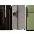 Black Silver And Green Refrigerators With Side By Side Top Freezer And Water Dispenser Designs