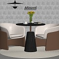 Modern leisure table and chair combination negotiation table and chair combination 3d model