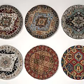 Various Round Area Rugs With Different Intricate Patterns And Colorful Designs 3d model