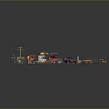 Detailed Miniature Scene With Assorted Vehicles Stalls Tools And Furniture Items