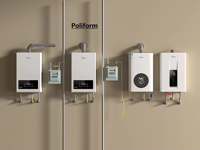Poliform Home Appliances Wall Mounted Water Heaters With Digital Display And Controls 3d model