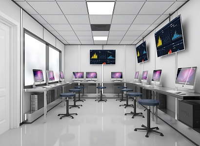 Modern Control Room Plant Control Room 3d model