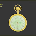Vintage Golden Pocket Watch with White Dial and Roman Numeral Design