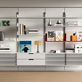 Modern bookshelf track bookshelf open storage shelf module system 3d model