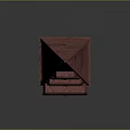 Stylish Red Pyramid Shaped Wooden Chest With Stacked Drawers And Decorative Handles