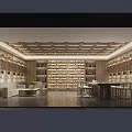 Traditional Chinese Specialty Store With Wooden Shelves And Tea Set Display In Elegant Interior