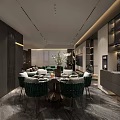 Modern Living And Dining Room Interior With Sofa TV Wall Artwork And Marble Floor