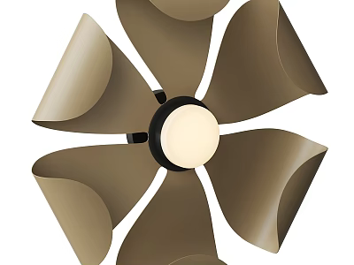 Modern Petal Shaped Wall Light with Bronze Finish and Central Illuminated Globe 3d model