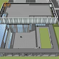 Modern Office Building Exterior With Glass Curtain Wall Steel Structure And Entrance Area