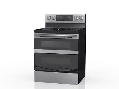 Modern Stainless Steel Electric Range With Double Oven For Kitchen Use 3d model