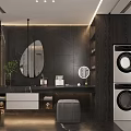 Modern Minimalist Apartment Bedroom With Open Layout Black Bed TV Wooden Floors And White Walls