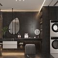 Modern Apartment Black White Gray Simple Single Apartment Homestay Hotel 3d model