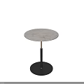 Modern Minimalist Side Table With Black Metal Frame Gold Accents And Round Top Design