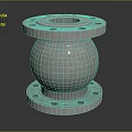 Stainless Steel Industrial Flange Component With Spherical Body And Bolt Holes