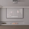 Room Projection Surveillance System Featuring Large Screen Fireplace Flames And Firewood 3d model