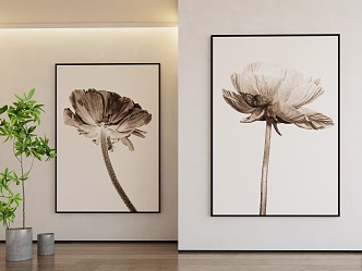 Modern Plant Painting Minimalist Advanced Decorative Painting 3d model