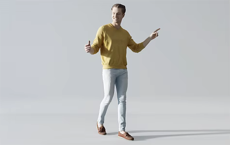 modern man character 3d model