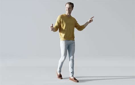 modern man character 3d model