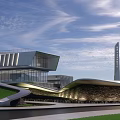 Modern Sales Office Building With Green Roof And Landscaped Urban Surroundings