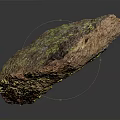 Natural Brown Rock With Green Spots And Rough Surface Texture