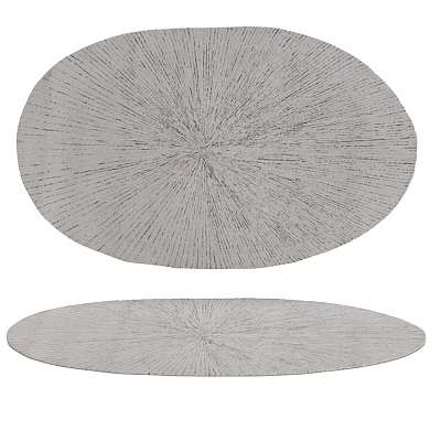 Oval Shaped Area Rugs With Radiant Pattern Design 3d model