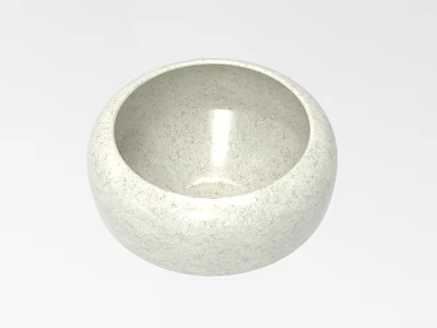 White Speckled Ceramic Bowl With Smooth Round Shape And Matte Finish For Home Decor 3d model